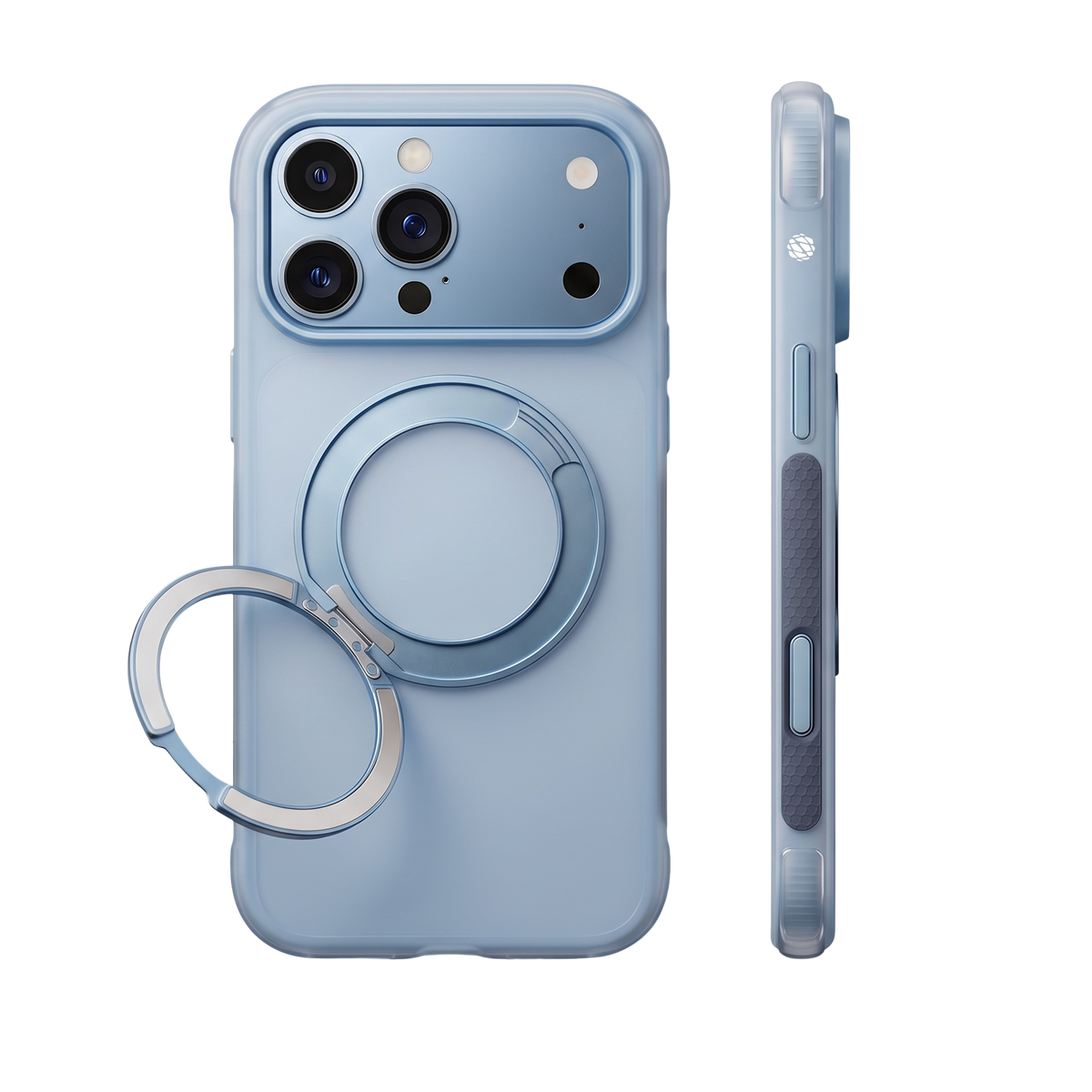 ARMORA O-Air air cushion case for iPhone 18 Pro Max and 17 Pro Max in Sierra Blue