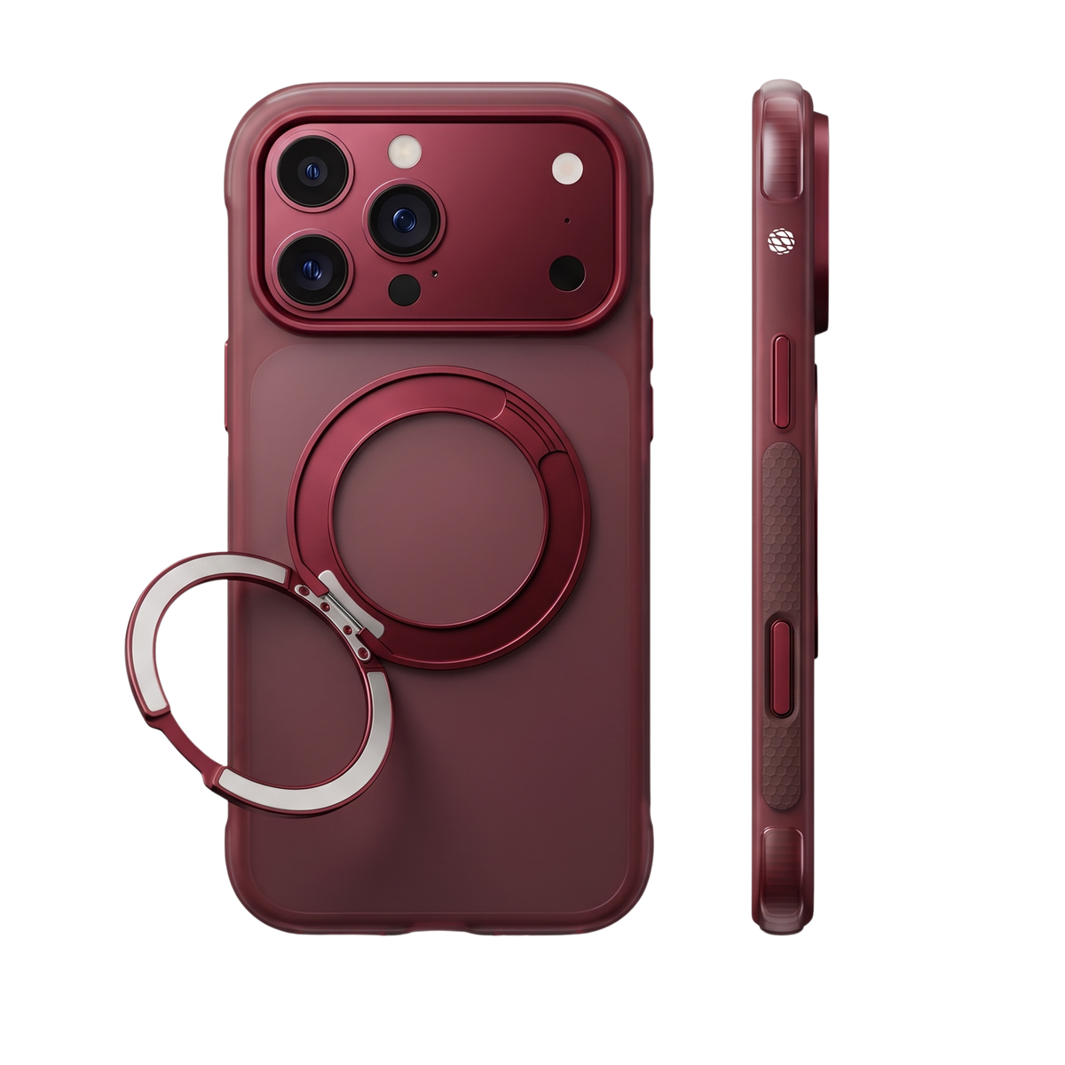 ARMORA O-Air air cushion case for iPhone 18 Pro Max and 17 Pro Max in Burgundy